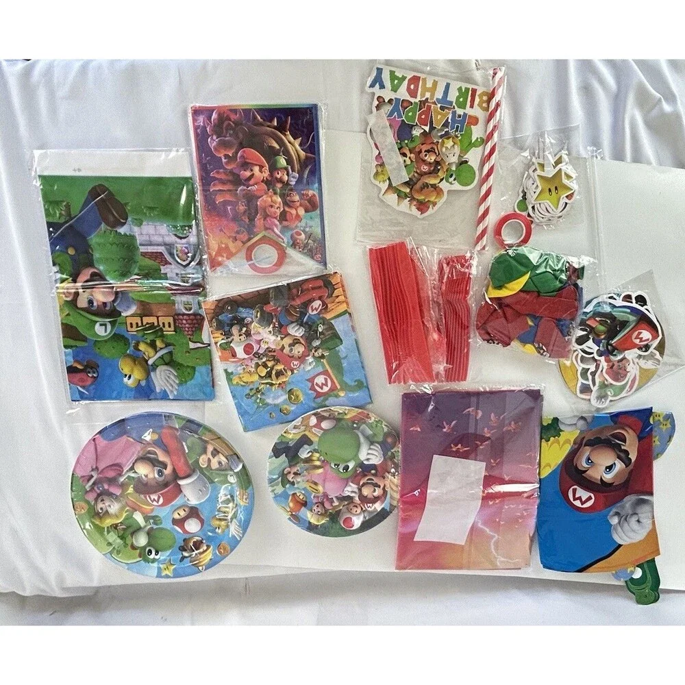Super Mario Birthday Party Supplies Decorations Theme Celebration Kit